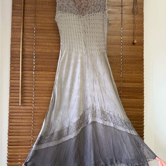 Komaro Beaded Charmeuse & Cliffon Tiered Dress withh Jacket - Picture 7 of 14